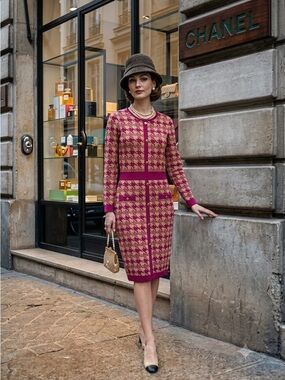 NWT Taylor Sheath Dress houndstooth print XS